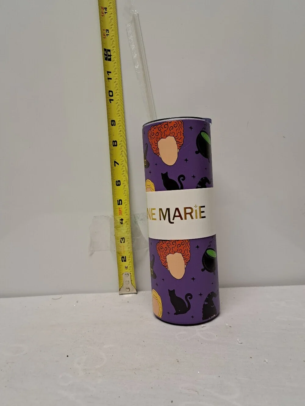 Maripe Purple Halloween Skinny Tumbler with Clear Straw